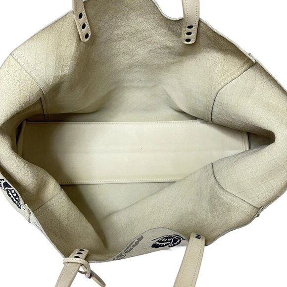 BOTTEGA VENETA Intrecciomirage Light Beige Black Gray Leather Bag 386-081725 - Picture 6 of 8